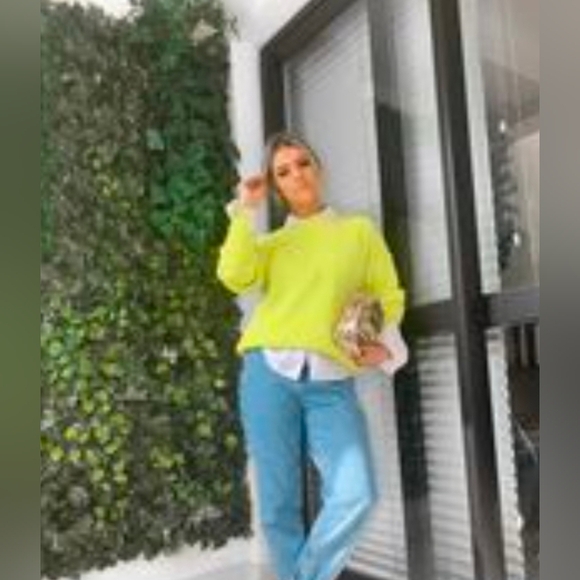 Pure Collection 100% Cashmere CHARTREUSE Sweater - Picture 1 of 7
